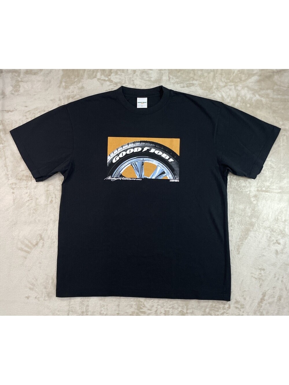 NWOT Larry June X Midnight Organic 1991 ‘Good Job’ Tires Black Tee Mens XL